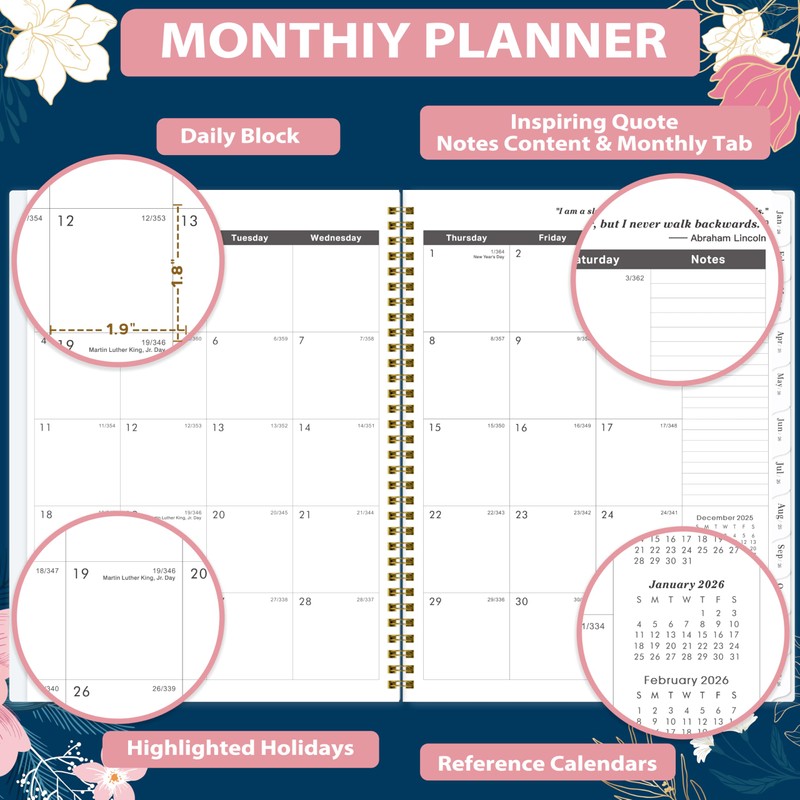 2026-2027 Monthly Planner/Calendar - Jan. 2026 - Dec. 2027, 9"