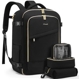 LOVEVOOK Travel Backpack for Women, 40L Carry On Backpack for Airplanes, Personal Item Bag for Airlines Fits 17 inch Laptop, TSA Approved Luggage with 3 Packing Cubes,Waterproof Weekender Gym Backpack