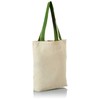 Bonamaison Printed Shopping Bag with Green Long Handles, Reusable Bag,