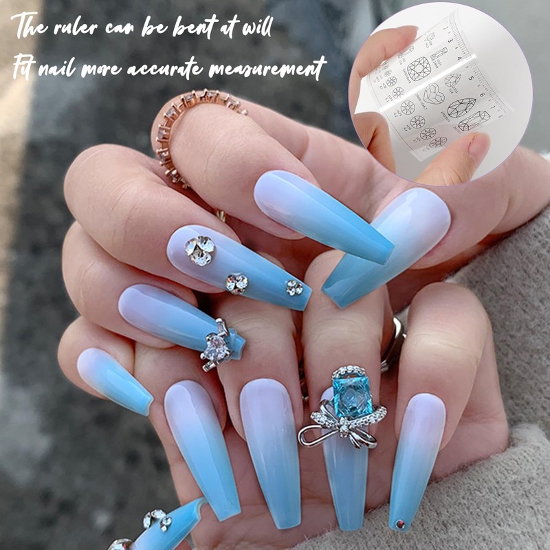 4Pcs Nail Measurement Ruler Fake Nails Measuring Ruler Nail Measure