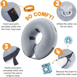 Inflatable Dog Collar, Leak Protection for Recovery After Surgery or Wounds, Protective Collar for Dogs for Recovery, Collar Dog Collar, Does Not Block Vision