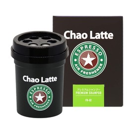 AUG FR-02 Car Air Freshener, Chao Latte, Black Gel, Rich, Premium Shampoo, Standing Type, Drink Holder Type, 4.7 fl oz (140 ml), Made in Japan
