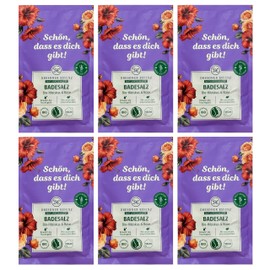 6er Pack Dresdner Essenz Badesalz Bio-Hibiskus & Rose 6 x 60g