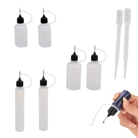 Squeeze Bottle, Pack of 6 Needle Bottles, 5 ml, 10 ml, 30 ml Squeeze Bottle, Small, Dosing Bottle, Plastic Squeeze Bottle, Plastic Bottle, Glue Bottle, Empty, Small Plastic Bottles for Filling, with