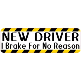StickerTalk I Brake for No Reason New Driver Magnet, 10 inches by 3 inches