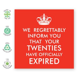 Central 23 Happy 30th Birthday Card - 'Twenties Have Expired' - Funny Birthday Cards for Women Men Age 30 - Son Daughter - 30 Year Old - Comes With Fun Stickers