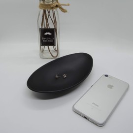 Yogee - Organizador de platos de melamina para joyas, tamaño A5, bandeja decorativa para tocador, vajilla apta para alimentos, color negro esmerilado (2 unidades)