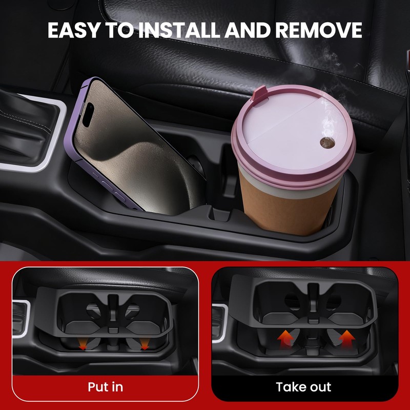 Cup Holder Insert Coaster Fit for Jeep Wrangler & Gladiator