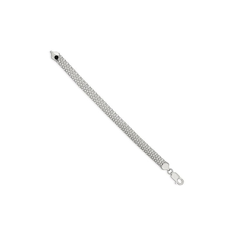 FB Jewels Solid 925 Sterling Silver Mesh Bracelet