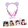TEHAUX Rhinestone Headphones with Fuzzy Ball Design Over Ear Headset