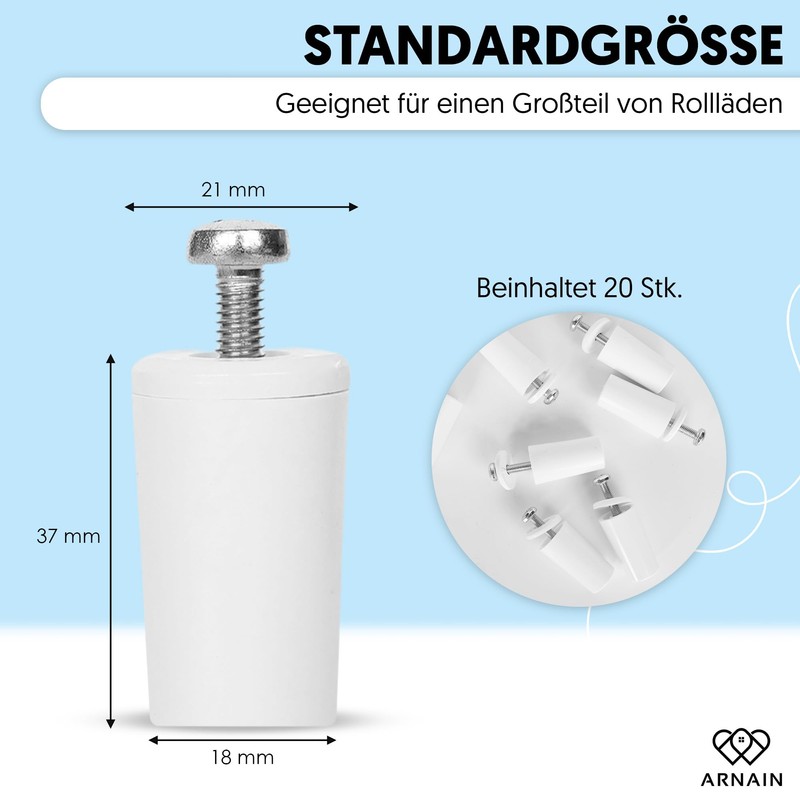 20 Roller Shutter Stops White 40 mm for Roller Shutter