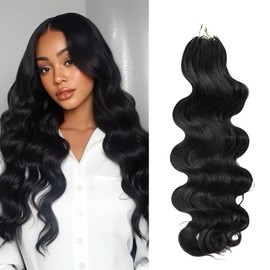 Knotless Pre-Separated Crochet Hair Extensions Human Hair Body Wave Feather Crochet Braid Hair Extensions 100% Human Hair Natural Color 22Inch 120g