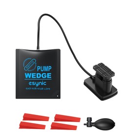 eSynic Upgrade Air Wedge Pump Up Bag TPU Door Air Bags Support Foot Stepped and Squeezed Mode Door Lifter Pump Load-bearing 771LBS/350KG Inflatable Air Wedge with 4 Plastic Wedges & Storage Bag