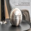 Desktop Trash Can Stainless Steel Egg Shape Mini Countertop Waste