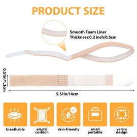 Wanmu Buddy Tape Finger Straps, 10 Pcs Finger Buddy Wraps With Padded, Hook and Loop Fingers Tapes Pinky Fingers Splint for Injured, Jammed, Swollen Fingers-Support, Washable and Reusable (Nude)