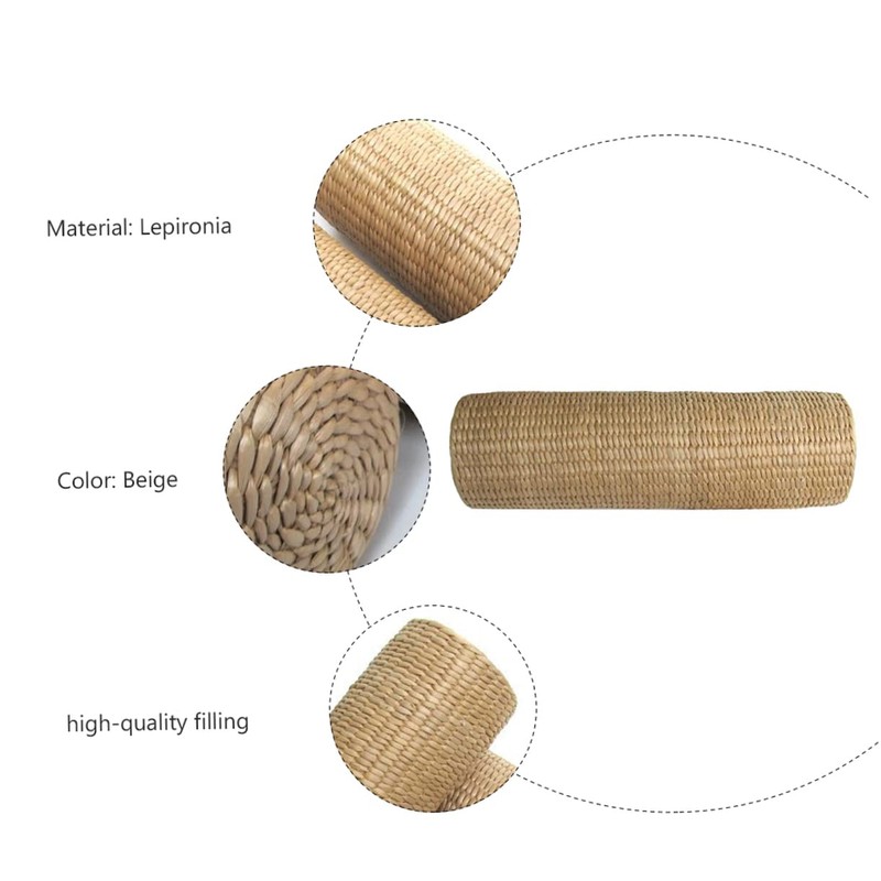 CAXUSD 1pc Natural Cattail Pillow Cylinder-Shaped Cervical Neck Pillow for