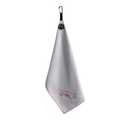 Magnetic Golf Towel with Exclusive Wash Pocket I Industrial Strength Magnet I Premium Microfiber I Scrub Pad (Original Small (Stubby), Pink)