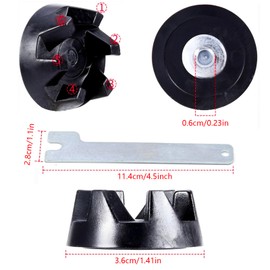 VZU 3x Coupling 9704230 Replacement Parts for KitchenAid Models KSB52, KSB5, 5KSB52, 5KSB5, Blender Coupler Replacement Parts for Kitchen Aid, Includes Mounting Key