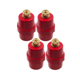 LBY 4pcs Busbar Insulator, SM-51 Polyester Insulated Junction Post with Screw(M8), High-Strength Cable Terminals, Resin(Red)