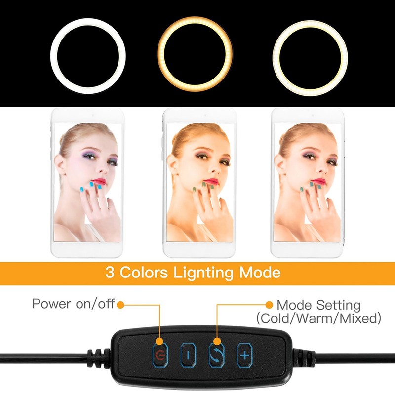 26cm/10in Ring Light LED Live Lamp Fill Light Dimmable USB