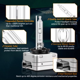 Asasytal D1S - Bombillas de repuesto para faros delanteros HID de 6000 K, 35 W, color blanco diamante, luces de xenón de haz alto/bajo, para montaje HID, 2 unidades