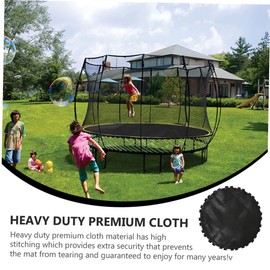 BESPORTBLE 1pc Weatherproof Round Trampoline Replacement Mat Uv-Resistant Jumping Cloth for Trampolines Black Design with Easy Installation for Backyard Fun
