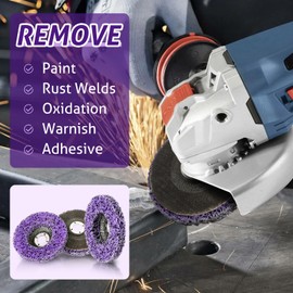 WICHEMI 10 Pack 4" Paint Stripping Wheel for Angle Grinder, Metal Paint Rust Oxidation Remover Disc, 5/8" Arbor, Strip Disc for Efficient Paint Removal & Surface Cleaning