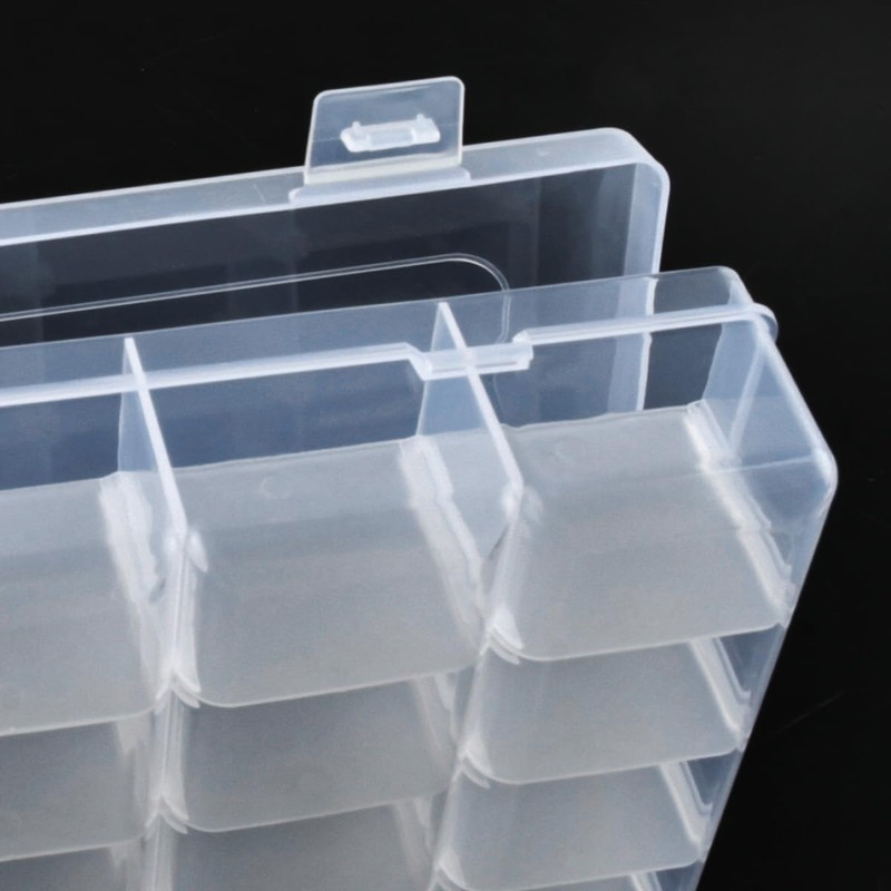 TIMESETL 2 x 36 Compartment Removable Clear Plastic Storage Boxes
