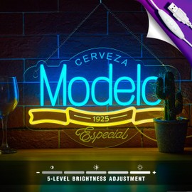 Model Neon Sign for Wall Décor Beer Light Up Signs Cerveza Neon for Bar Man Cave Pub Home Store Party Club Bistro Neon Beer LED Lights Decor Gifts