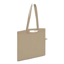 noTrash2003 Shopping Bag Shopping Bag Shopper Made of Durable 190T Polyester Foldable in Own Bag with Carabiner Hook Long Handle Approx. 38 x 42 cm, beige, Modern