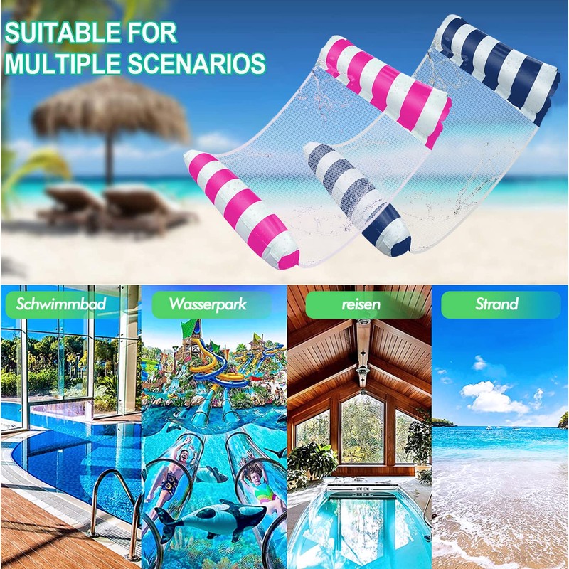 Inflatable Pool Float adults 2 Pack 4-in-1 Inflatable Water Hammock