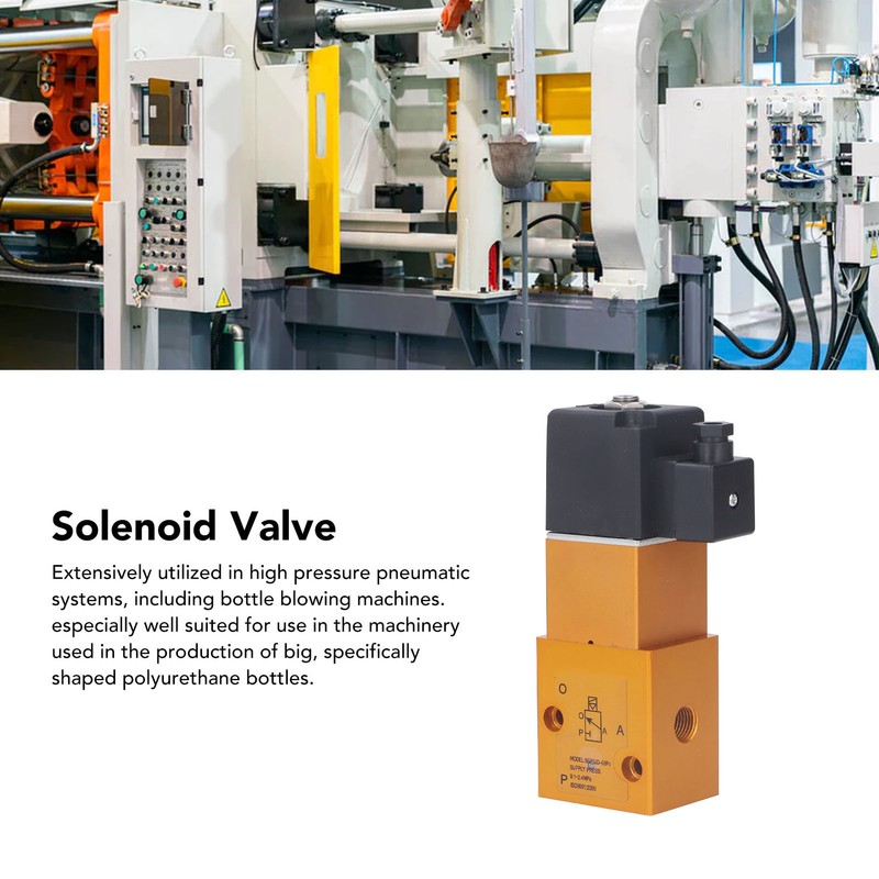 3 Way 2 Position Solenoid Valve G1/4in 8mm High Pressure