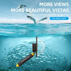 TELESIN Dome Port for GoPro Hero 11 10 9 Black, Waterproof Housing Diving Lens Cover Transparent Case with Pistol Trigger, Floating Hand Grip for GoPro Hero 11 10 9 Action Camera Accessories