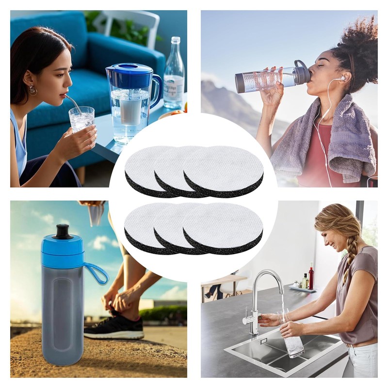 6 PCS Water Bottle Filter Discs Compatible with Brita Fill