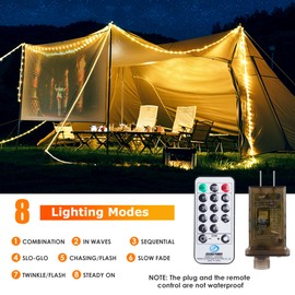 Connectable，50ft 600 LED Rope Lights Outdoor, Warm White Strip Lights Plug in, Outdoor String Lights Waterproof Decorative Lighting for Deck Patio Yard Garden Pathway Pool Camping Room Indoor Décor