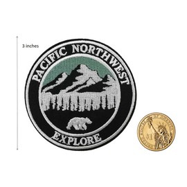 Cute-Patch Pacific Northwest Explore Embroidered Iron on Patch Outdoor Life Hiking Camping Souvenir