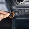 Unbranded Orange Aluminum Push Start Stop Button Trim Ring For