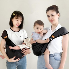 Zurligi Baby Carrier Toddler Sling Multifunction Ergonomic, with Burp Towel Lightweight Baby Carrier Sling, Adjustable Size Breathable Easy to Wear for Shopping Travel