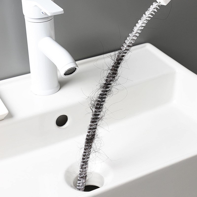 AYNKH 2 Pieces Sink Drain Brush 45cm Universal Flexible Sewer