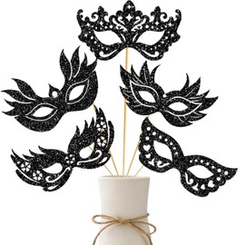 Masquerade Party Decorations: 12Pcs Masquerade Mask with Stick for Masquerade Decorations