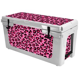 MightySkins (Cooler Not Included) Skin Compatible with RTIC 65 Cooler (2017 Model) - Pink Leopard | Protective, Durable, and Unique Vinyl Decal wrap Cover | Easy to Apply | Made in The USA