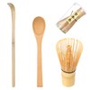 3 Pcs Bamboo Matcha Whisk Set,Handmade Chasen Brush&Spoon Japanese Tea