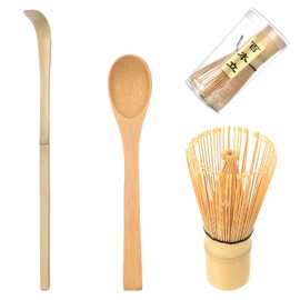 3 Pcs Bamboo Matcha Whisk Set,Handmade Chasen Brush&Spoon Japanese Tea Tool
