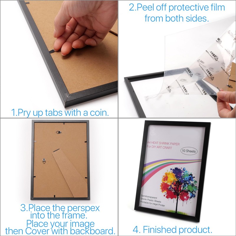 Picture Frame A4, 21x29.7cm Black Picture Frame, Home Decoration Photo