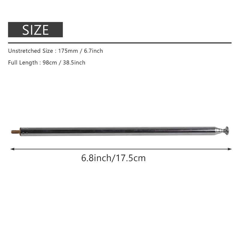 Tuperoymse 98cm 38.5" 7 Sections Telescopic Antenna Replacement for FM