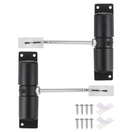 sourcing map 2 Pcs 128mm/5.04" Spring Door Closer, Aluminum Alloy Automatic Door Closers with Adjustable Closing Speed for Home Self-Closing 20-40kg Door, Black