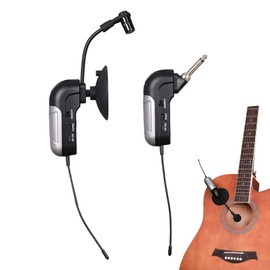 Q&F Tech Violin/Guitar Wireless Musical Instrument Pickup，Professional Microphone Wireless Instrument UHF Pickup Mic Receiver&Transmitter System, Suction-Cup for Violin/Guitar/Cello/Viola