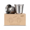 RECAPS 80ml Stainless Steel Espresso Cups Set - 2 Pack