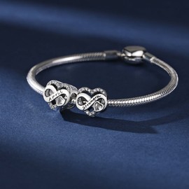 GOINEVA Birthstone Charms for Bracelet Necklace 925 Sterling Silver Love Heart Charms Happy Birthday Charms for Women Jewelry Gift（April）