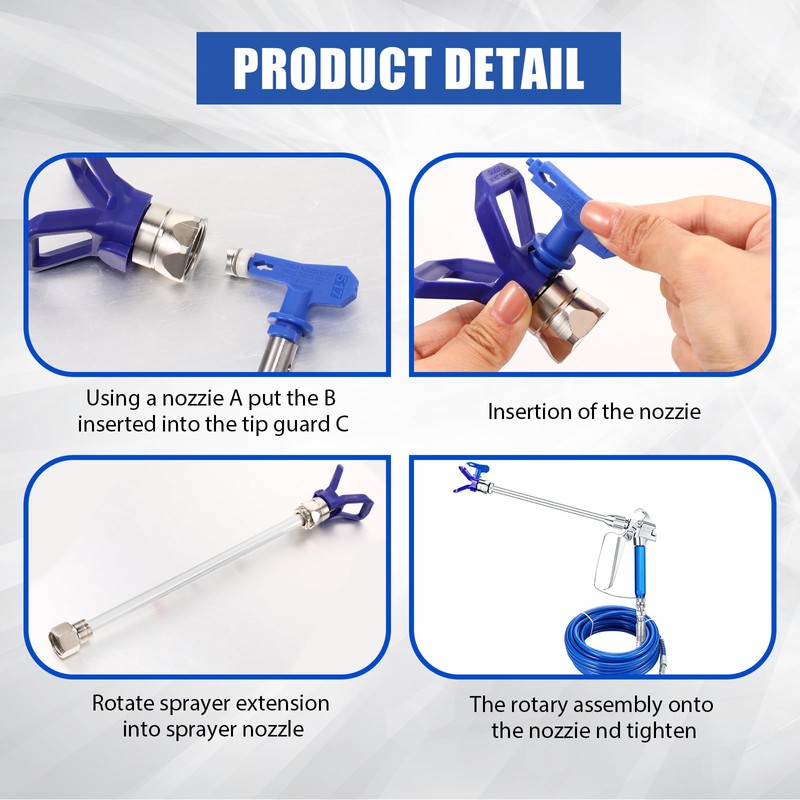 16 Pieces Paint Sprayer Hose Set, Airless Paint Sprayer Hose